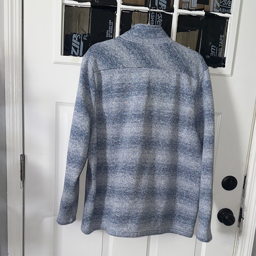 Natural Reflections Blue and Gray Striped Crewneck Sweater - Picture 8 of 8